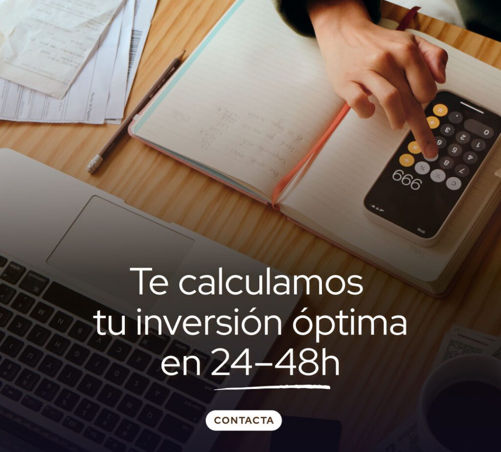 Banner informativo que ofrece el cálculo de la inversión óptima para aplicar incentivos fiscales culturales en un plazo de 24 a 48 horas.