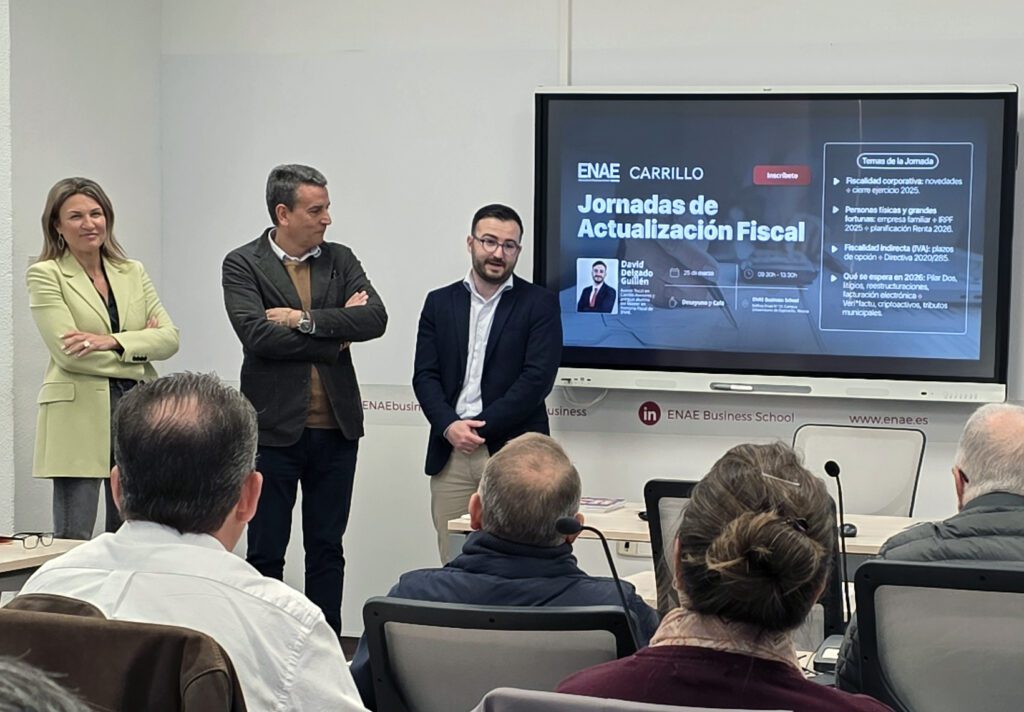 Jornada de actualización fiscal en ENAE con participación de David Delgado, asesor fiscal de Carrillo