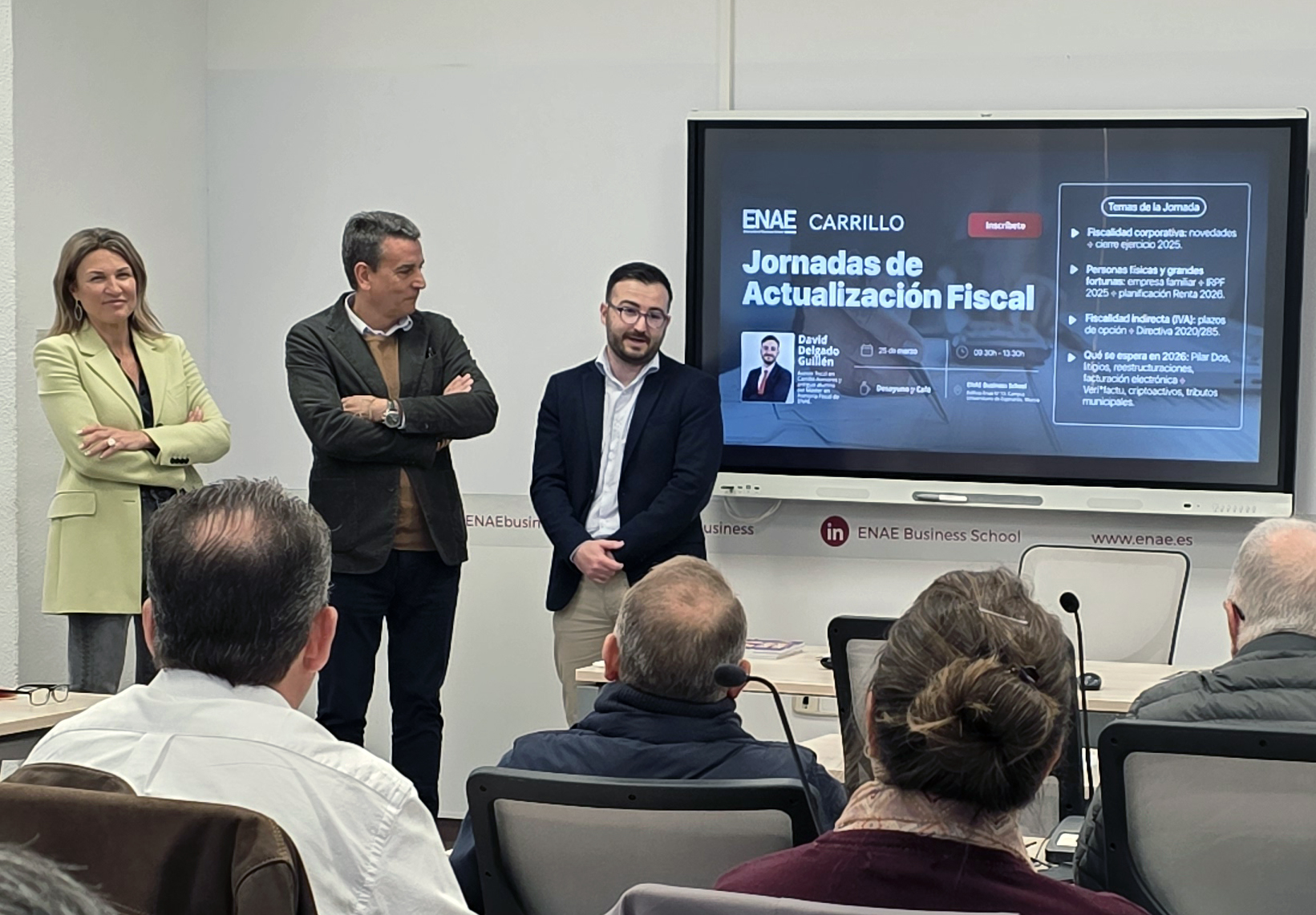 Jornada de actualización fiscal en ENAE con participación de David Delgado, asesor fiscal de Carrillo