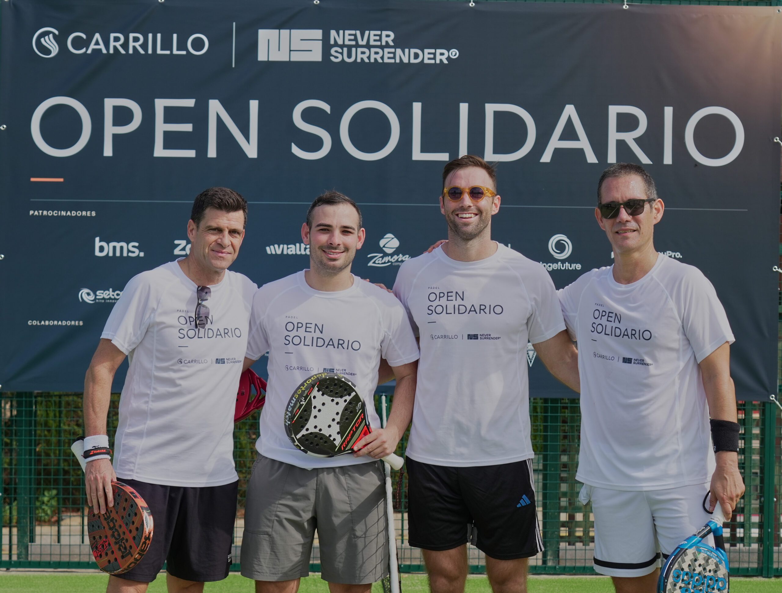 Finalistas del Carrillo Open Solidario Finalistas del Carrillo Open Solidario: Carlos Jordán, Manuel Fuentes, Luis García y José Freixinos.